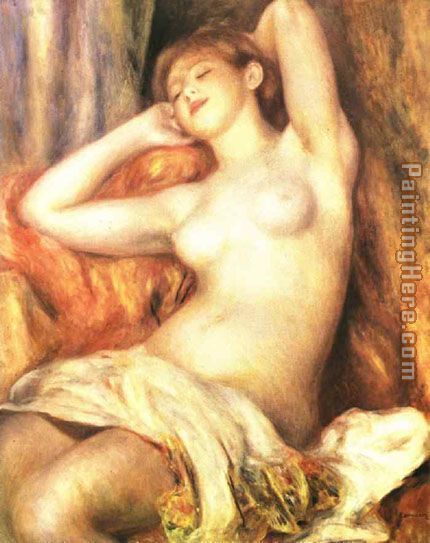 Sleeping Bather painting - Pierre Auguste Renoir Sleeping Bather art painting